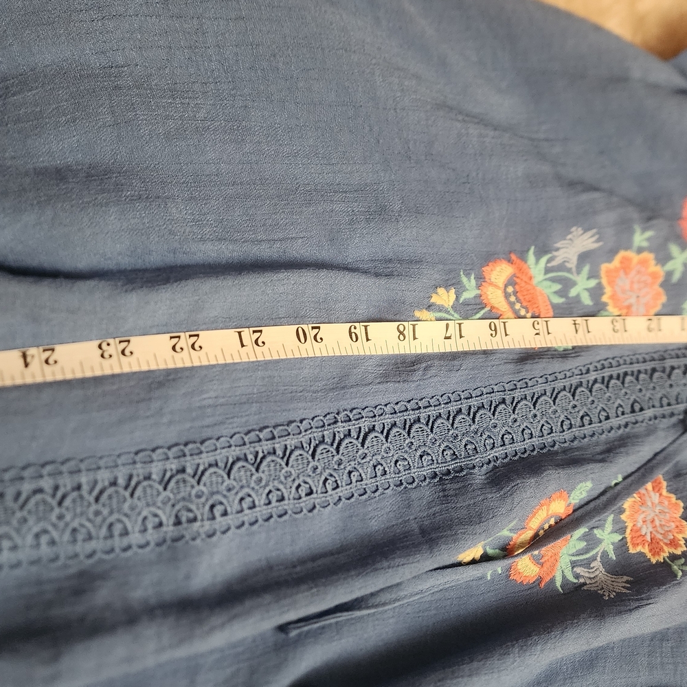 Embroidered Blue Blouse